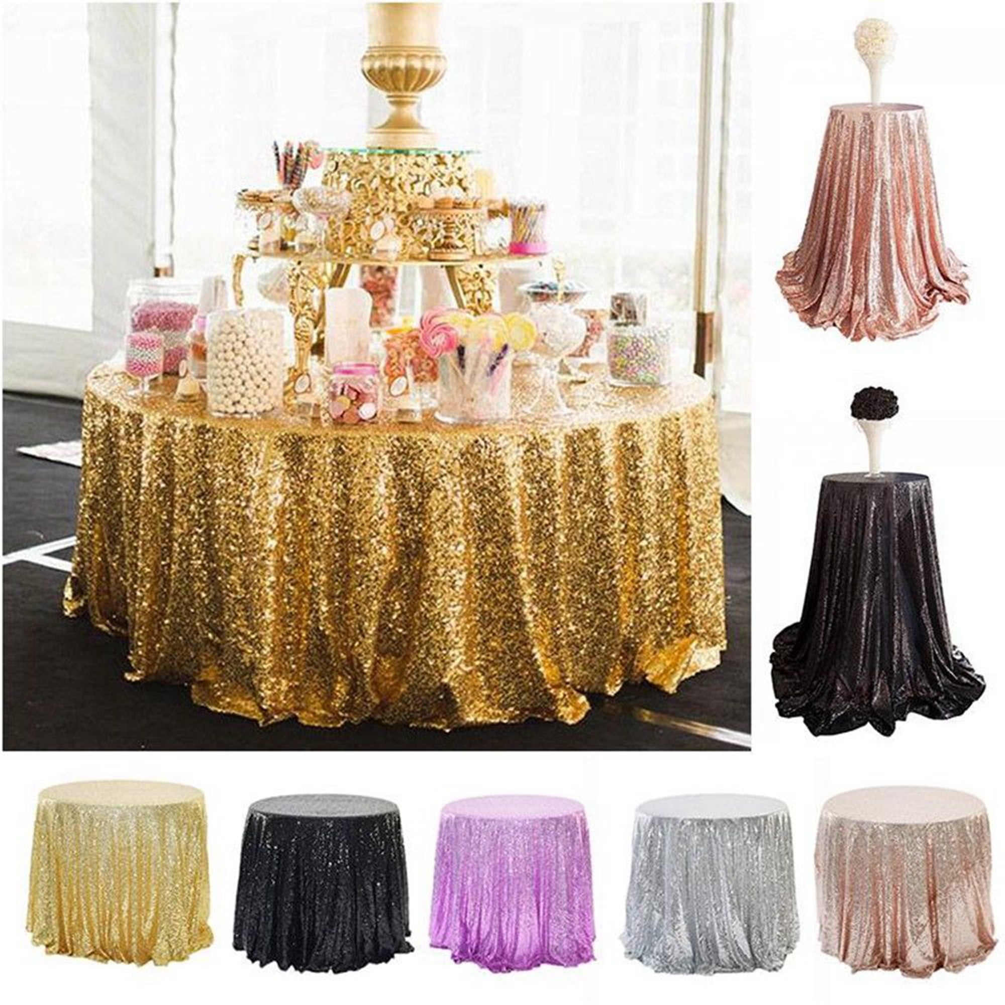 Glitter Sequin Round Tablecloth Cover Sparkle Table Cloths