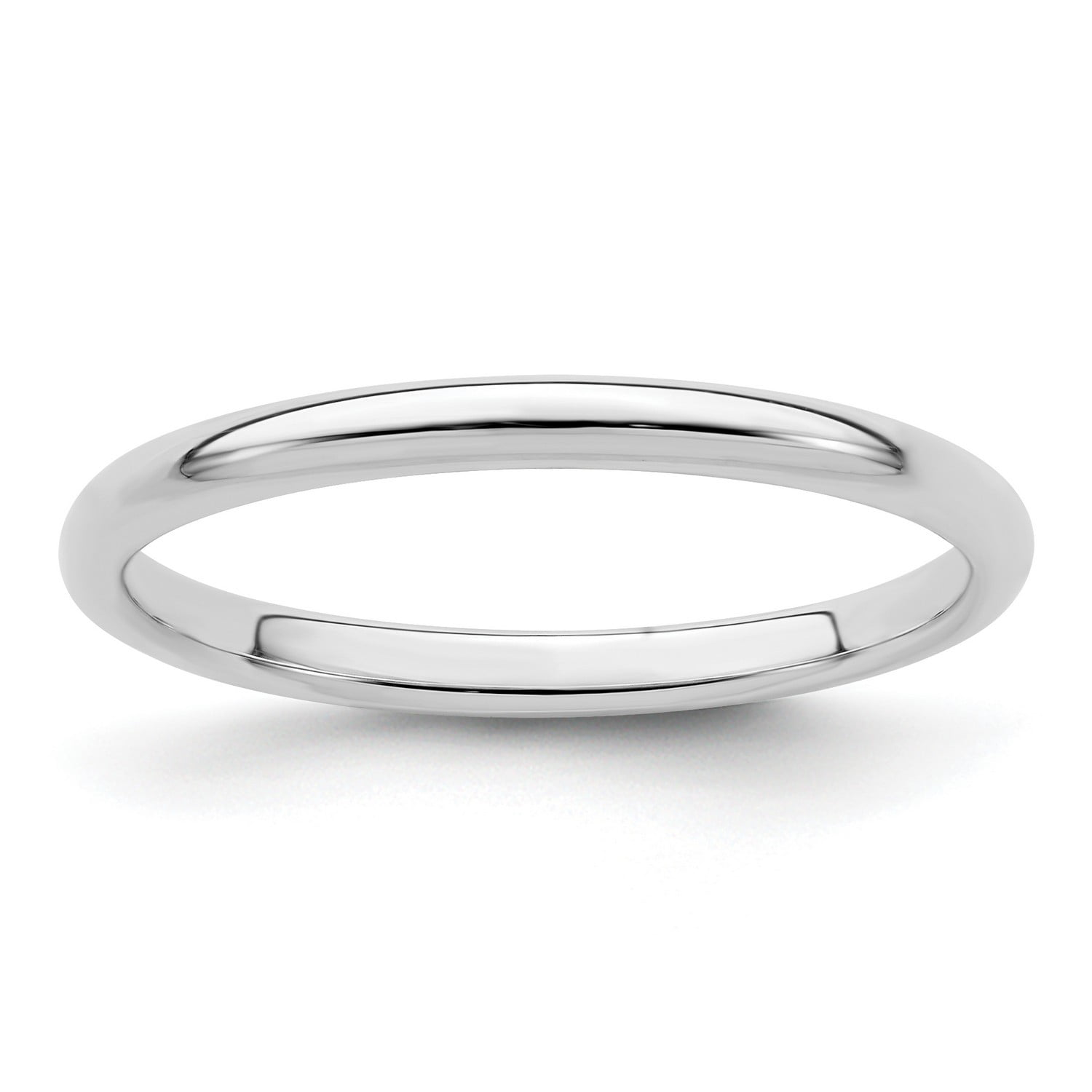 2mm Half Round Sterling Silver Wedding Band Ring