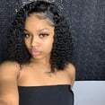 thumbnail image 5 of Water Wave Lace Closure Wigs Human Hair for Women Hair Pre Plucked Pre Cut Curly Bob Wigs, 5 of 6