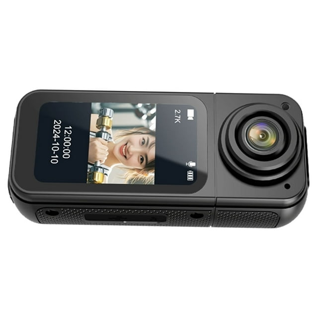 Cámara De Acción Del Pulgar, Videocámara Usable Con El Cuerpo Con Pantalla De 1.5 Pulgadas, Lente Ajustable De 180, Grabación De 2.7k UHD, Control De Aplicaciones WiFi, Para