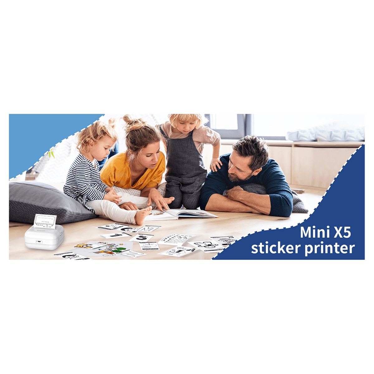 Mini Thermal Printer X5 Bluetooth Pocket Printer Portable Inkless Sticker Printer for Study, Notes, Pictures, Photos