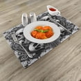 thumbnail image 2 of Ambesonne Gothic Place Mats Set of 4, Dark Neo Traditional Skulls, Standard Size, Pale Grey Dark Grey White, 2 of 5