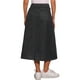 thumbnail image 3 of Faldas de mezclilla para mujer Inspire Chic, de cintura alta, en línea A, faldas de jean casuales con bolsillos, negras, talla S, 3 of 6
