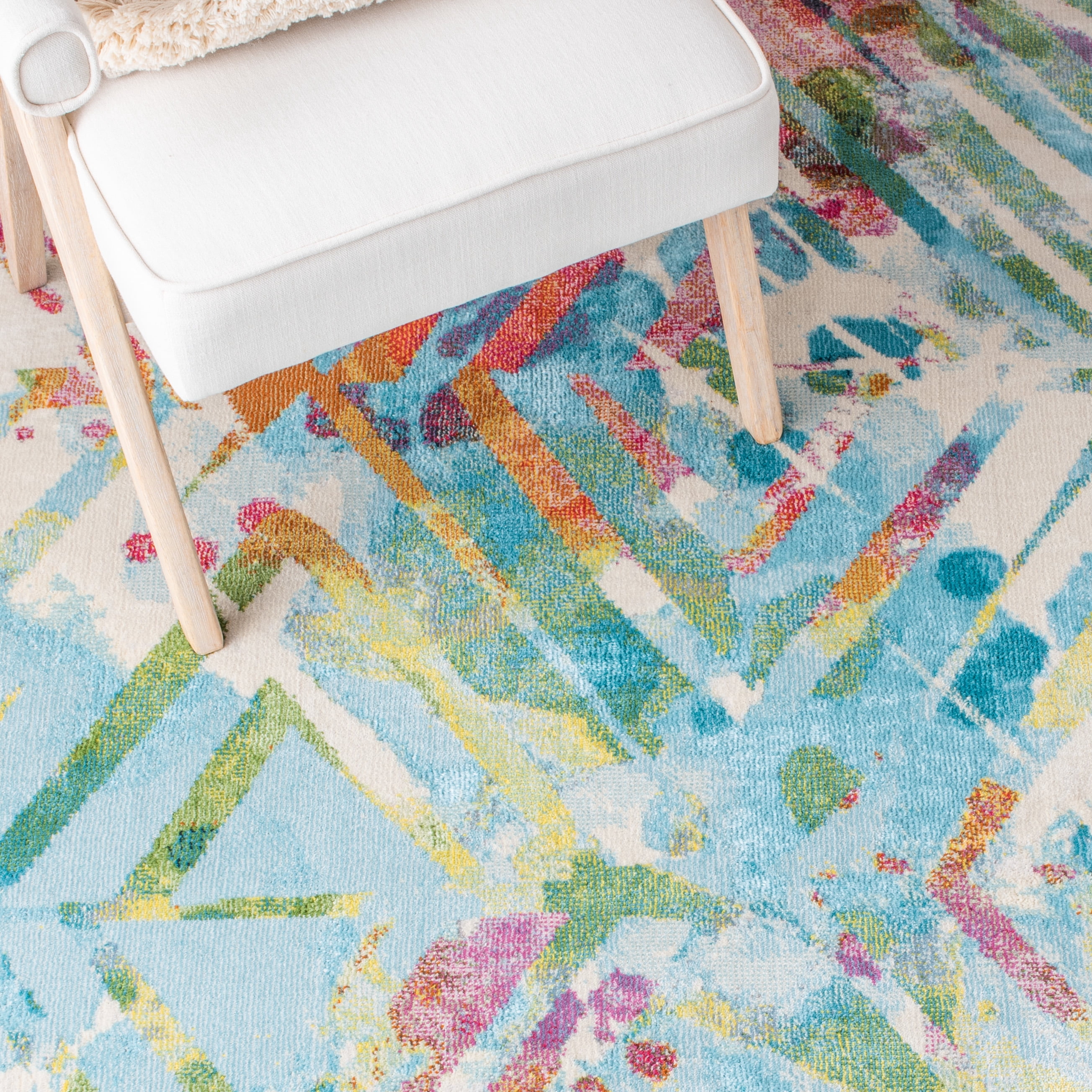 Safavieh Lillian Irving Abstract Area Rug, Ivory/Light Blue, 6'7" x 6'7" Square