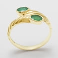 thumbnail image 2 of LBG British Made 9k Yellow Gold Natural Emerald Womens Band Ring - 33 size options - 4.75 - 33 size options - Sizes 4 to 12 Available, 2 of 6