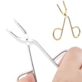 thumbnail image 5 of Pinzas profesionales para cejas de acero inoxidable, 4 Uds., pinzas rectas con mango de tijera, herramienta de belleza Personal diaria, pinza para el pelo de la nariz, 5 of 5