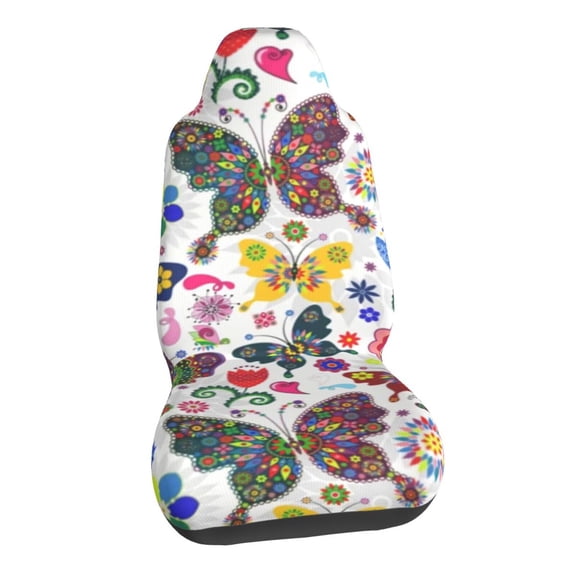 Butterflies Flowers Car Seat Covers Stretch Car Seat Protectors Universal Fit