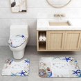 thumbnail image 2 of 4pcs Set Starfish Shower Curtain Pedestal Rug Lid Toilet Cover Mat Non Slip Bath Mat, 2 of 11