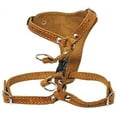 thumbnail image 2 of Genuine Leather Dog Harness 14"-17" Chest Adjustable 1/2" Straps Small (Tan), 2 of 3