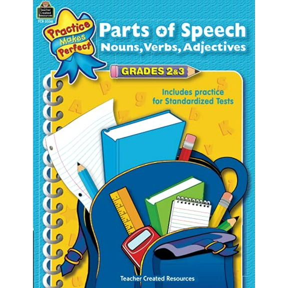 Pre-Owned Parts of Speech Grades 2-3: Nouns, Verbs, Adjectives : Grades 2-3 (Language Arts) Paperback