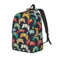 thumbnail image 1 of Wukai Retro Video Game Print Durable Canvas Laptop Backpack - Adjustable Shoulder Straps, Water-Resistant, Large Capacity, Unisex for School, Office-Medium, 1 of 5