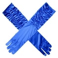 thumbnail image 4 of HNMKIU Elegant Women Satin Pleated Gloves for Wedding Party and Formal Evening Events with Soft Finish Blue,One Size, 4 of 4