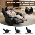thumbnail image 6 of PU Leather Recliner Lounge Chair, Extra Wide Manual Recliner with Massage & Heat, Large Lazy Chair with 1.5X Sponge Comfort for Living Room, Nursery, 6 of 8