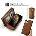 thumbnail image 3 of Allytech,iPhone11 pro Zipper Wallet case,PU Leather Cover Stand Flip Cover with Card Slot Detachable Magnetic Zipper Wallet Strap Wrist for iPhone 11 Pro,Brown, 3 of 10
