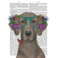 thumbnail image 2 of Fab Funky 20x24 White Modern Wood Framed Museum Art Print Titled - Weimaraner  and Flower Glasses, 2 of 4
