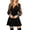 Black, variant on Women's Shiny Mesh Bodycon Dress - Long Sleeve, V Neck, Slim Fit - Black Polyester Mini Dress for Parties - US/UK/EU Sizes S-XL