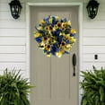 thumbnail image 5 of Artificial Flower Garland Sunflower Contrast Color Holiday Outdoor Decor Wreath for Front Door, 5 of 8