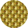 thumbnail image 1 of Ahgly Company Tapis Rond Lavable en Machine Intérieur Transitionnel Brun Doré Jaune, 6 Pieds Rond, 1 of 7