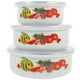 thumbnail image 4 of 3 piezas Vintage Food Bowl Contenedor de alimentos Alimentos Sirviendo Tazón de esmalte Fideos Tazón, 4 of 8