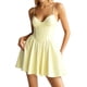 thumbnail image 1 of Mini vestido de playa sin espalda con cuello en V para mujer - Tejido elástico y ligero - Adecuado para la playa, fiestas y ropa informal con referencia de tallas, 1 of 8