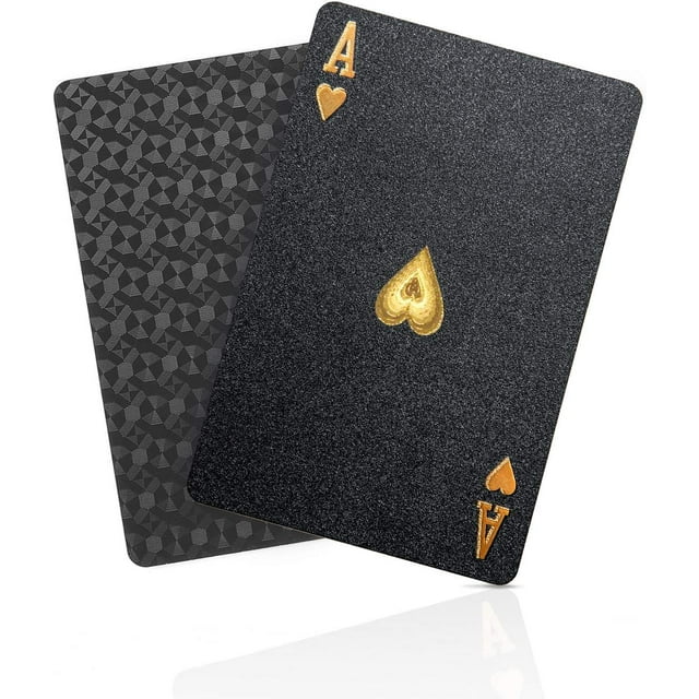 Naipes Negros Impermeables NQ Baraja de Cartas Alta Definición 54 Cartas