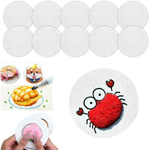 Foam Texture Paper,Tutuviw 12 Pcs 2.8" Round Foam Texture Blank Painting Paper,Puffy Texture Blank Painting Paper,Coloring Puffy Texture Paper for Drawing Arts Doodling Crafts,Handmade Craft Supplies