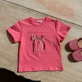 thumbnail image 5 of ITSAME T-Shirts for Girls, Cute Bow Lightweight Comfort Cotton Summer Casual Fashion Tops Red Size 10, 5 of 8
