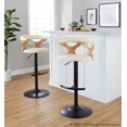 thumbnail image 2 of Gardenia Adjustable Bar Stool, Chrome Bar Stools, Bar Chairs, Swivel Bar Stools, Bar Stools Set of 2 (Zebra Wood, Cream), 2 of 6