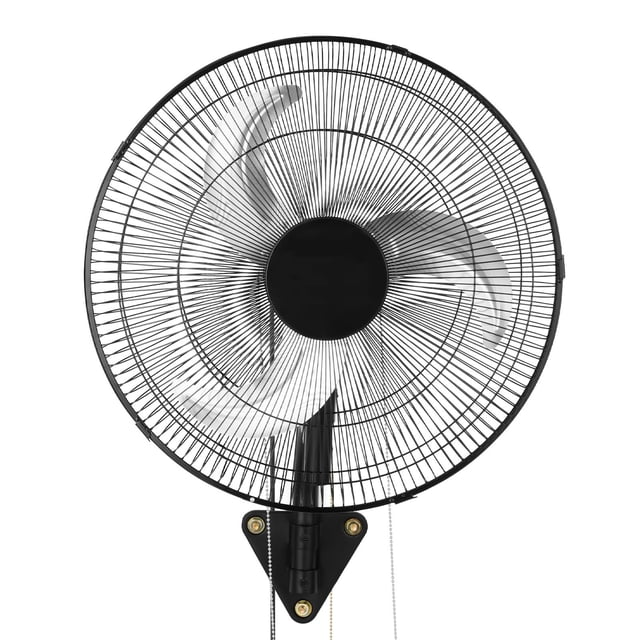 KFFKFF Wall Mount Fan, 18 in Wall Mounted Hanging Fan Oscillating, 3-Speed, Long Airflow Distance, Adjustable Rotation Angle, Mechanical Powerful for Industry, Commercial, Black