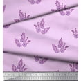 thumbnail image 2 of Soimoi Velvet Fabric Leaves & Floral Block Print Sewing Fabric Yard 58 Inch Wide, 2 of 3