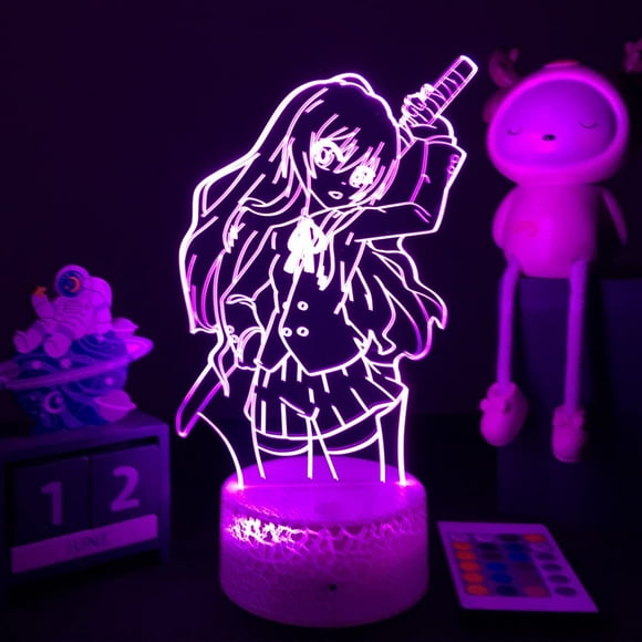 CLYARTPS-FYBTO Anime Toradora Nightlight Taiga Aisaka Figure for Kids Bedroom Decor Cool Birthday Gift Anime Waifu 3D Lamp (Base02)