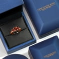 thumbnail image 5 of Gem Stone King 18K Rose Gold Plated Silver Red Garnet Filigree Style 3 Stone Ring for Women (2.64 Cttw, Oval 8X6MM and 6X4MM) (Size 9), 5 of 6