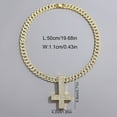thumbnail image 3 of Original designed men's and women's cross necklace, exaggerated full diamond luxury inverted cross pendant, luxurious 19K gold-plated men's and women's accessories Cuban necklace, 3 of 11