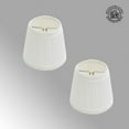 thumbnail image 2 of Renovators Supply Small Clip On Lamp Shade White Fabric 4" H Mini Clip On Fits Chandelier Candelabra Bulb Pleated Living or Bedroom Lampshade Replacement Pack of 2, 2 of 5
