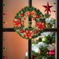 thumbnail image 5 of 16.5 Inch Artificial Christmas Wreath with Bow - Pine Garland Wreath with Red Berries for Front Door Window Holiday Decorations, 5 of 7