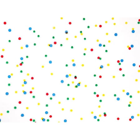 Pack Of 100, Primary Dots Cello Bags 1.2 Mil 6 X 3.25 X 13.5" Capacity 8 Cups Made In USA For Birthdays
