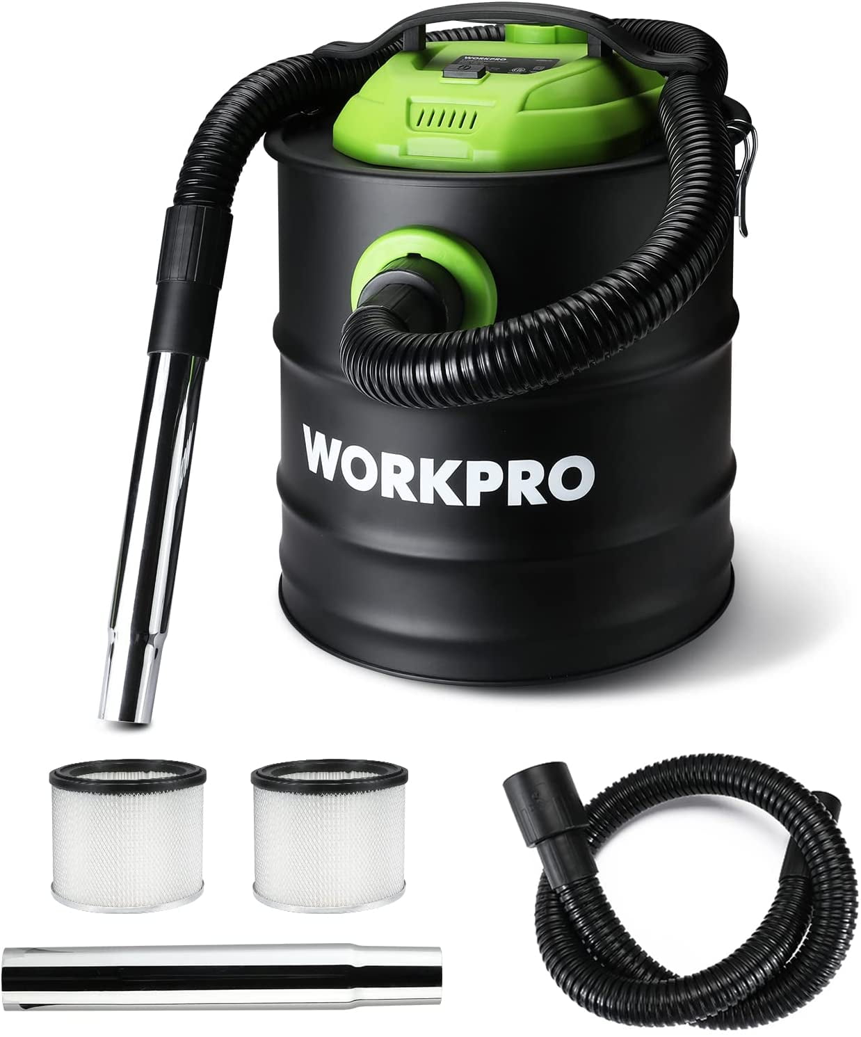 WORKPRO 5.2 Gallon Ash Vacuum, 5.5 Peak Horsepower Ash Vac Cleaner with