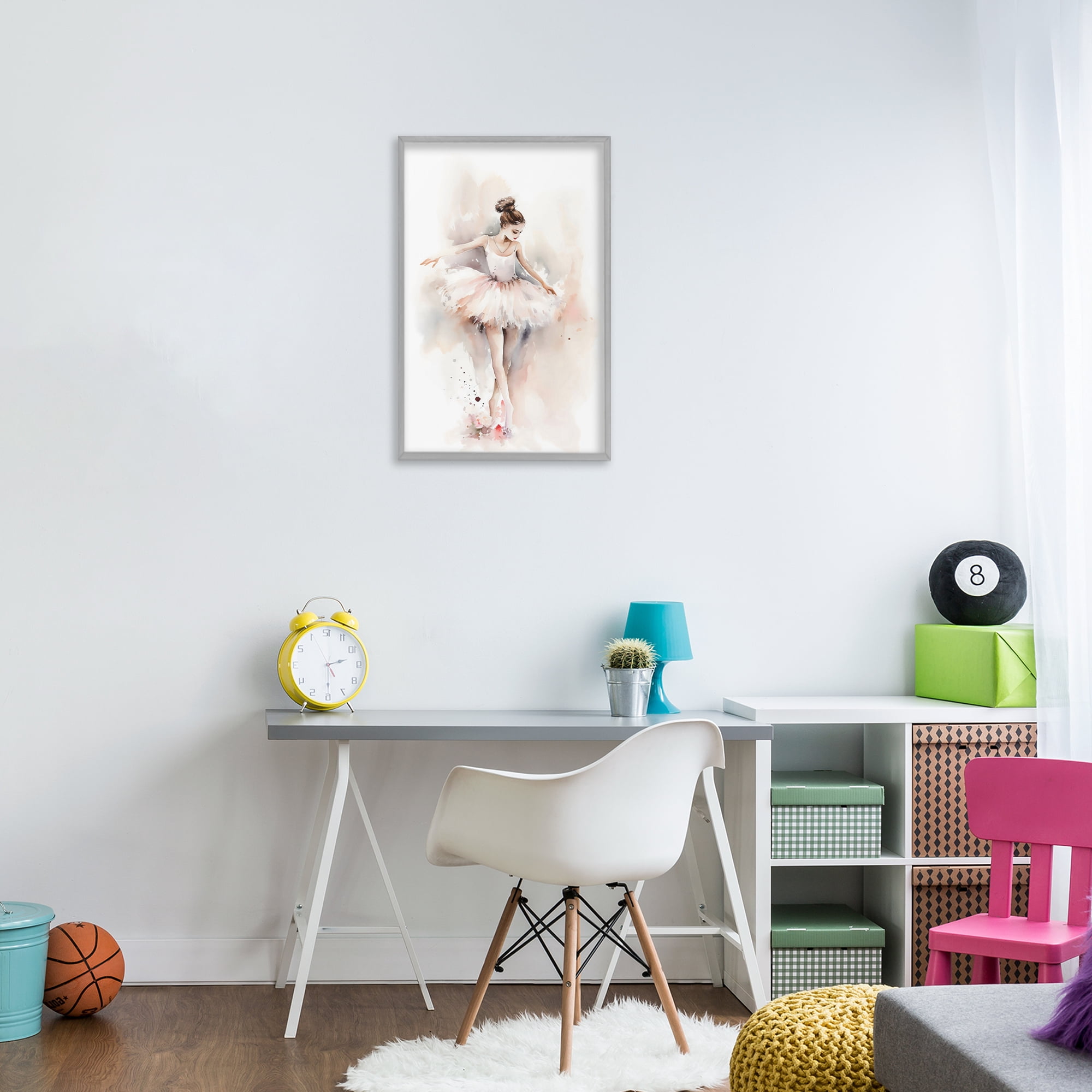 Stupell Industries Watercolor Dancer Pose Gray Framed Giclee Art, design by Creative Studio