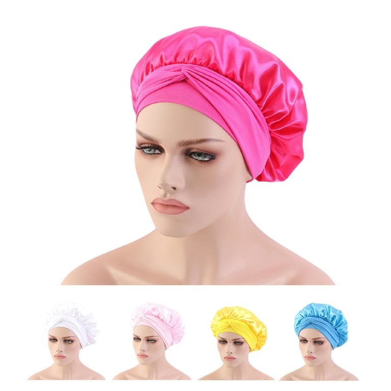 4 PCS Silk Bonnet for Men Curly Hair,Mens Bonnet for Sleeping,Bonette for  Men Silk,Bonnet and Durag Set D-Black, Wine Red