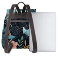thumbnail image 3 of Balery Black Panther Floral Illustration Mochila de Cuero para Mujeres, Gran Capacidad, Bolsa de Viaje Multifuncional, Mochila de Cuero y Bolsa de Hombro para Mujeres, 3 of 4