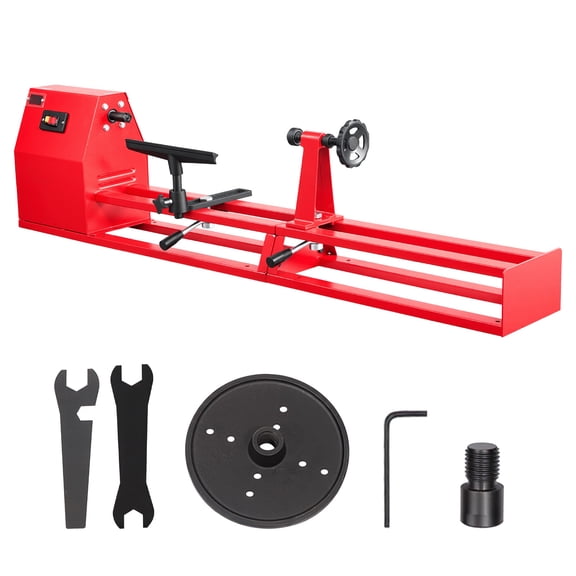 KFFKFF Wood Lathe Machine 1/2 HP, 14" x 40" Benchtop with Adjustable Speeds (930/1500/2050/2500 RPM), Includes Tool Rest, Wrenches, and Faceplate, Durable Design for Woodworking and Turning Projects