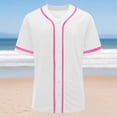 thumbnail image 6 of hlysgo Baseball Jersey for Women Full Button Mesh Embroidered Loose Fit Shirt Summer Comfy Casual Tops White,2xL, 6 of 6