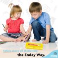 thumbnail image 3 of Enday Pencil Case Box School Supplies Storage Organizer Double Deck 7 Compartments Yellow 8", 3 of 7