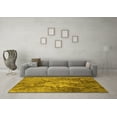 thumbnail image 3 of Ahgly Company Machine Washable Indoor Square Oriental Yellow Industrial Area Rugs, 7' Square, 3 of 4