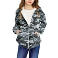 thumbnail image 5 of Hrsba Girls Long Sleeve Hooded Casual Outwear & Jackets, Zip Up Jacket Girls 4-12 Years Old Boys Girls Fall and Winter Camouflage Casual Sports Long Sleeve Zip Hooded Jacket, 5 of 5