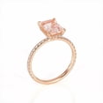 thumbnail image 2 of HeartsAndYou 2ct Natural Peach Morganite Gatsby Ice Solitaire Ring 100% 14k SOLID Rose Gold, 2 of 9