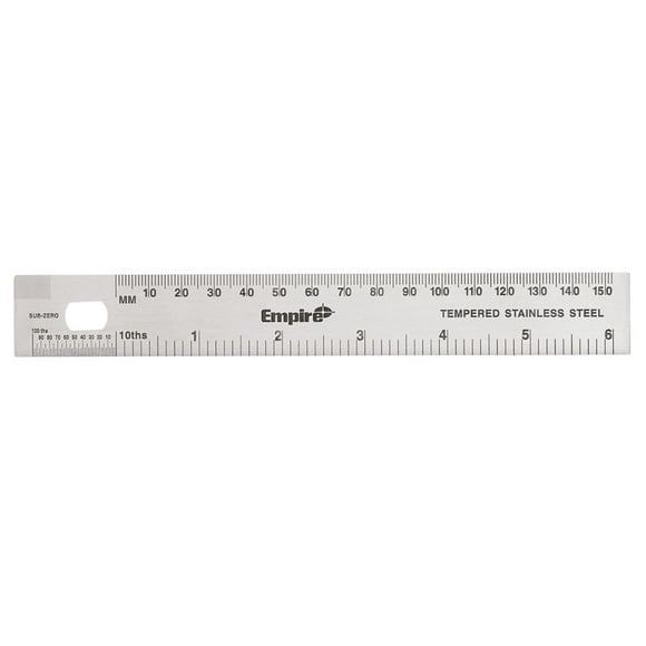 Regla Rígida Empire 6" Acero Inoxidable Cm/Mm