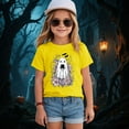 thumbnail image 2 of Gubotare Girls All Holidays Short Sleeve Graphic T-Shirts Halloween Clothes for Kids (Yellow,7-8 Years), 2 of 5