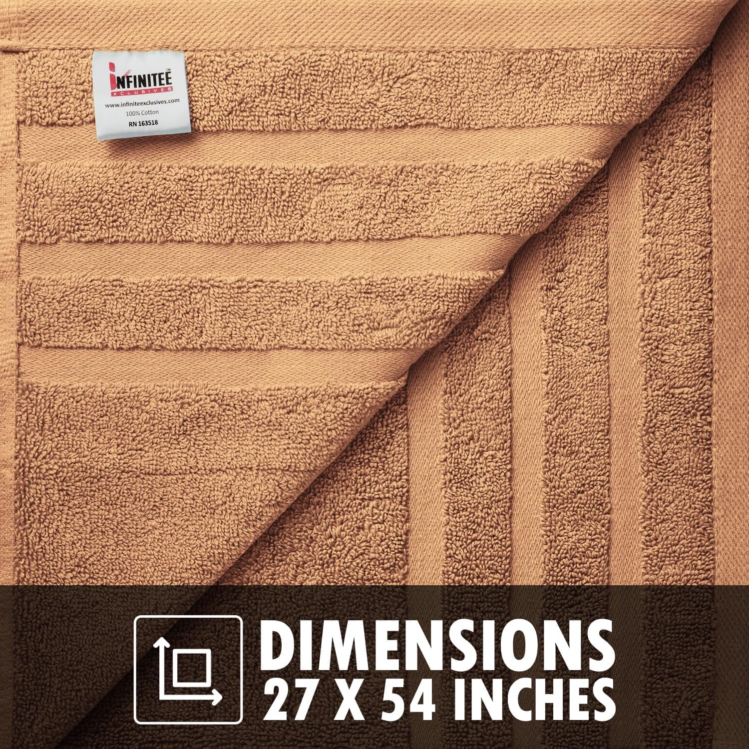 Infinitee Xclusives Premium Cosmic Sand Bath Towels - Pack of 2 - 27 x 54 inches