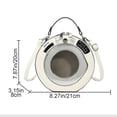 thumbnail image 2 of Wiywef Round Handbag Pu Leather Shoulder Bag for Women, Fashion Crossbody Bag Small Round Tote Bag Casual Purse Handbag, 2 of 7